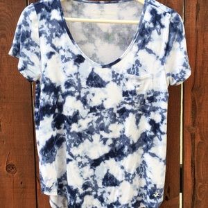 Hollister Blue & White V Neck